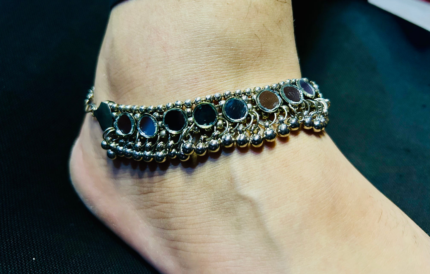 Double-Sided Rajasthani Payal with Ghungroo (Chhanjar) – Rust-Coloured Single Piece